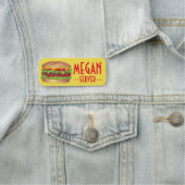 Porte-nom Fast Food Hamburger Cheese Burger Cheeseburger (En situation)