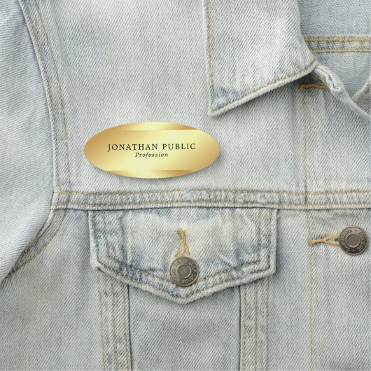 Porte-nom Faux Gold Elegant Personnalisé Modèle moderne (En situation)