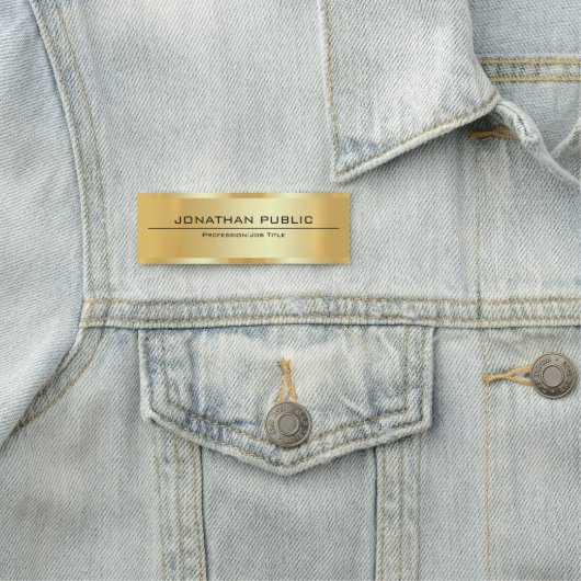 Porte-nom Faux Gold Metallic Look Moderne Élégant Simple (En situation)