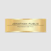 Porte-nom Faux Gold Metallic Look Moderne Élégant Simple (Devant)