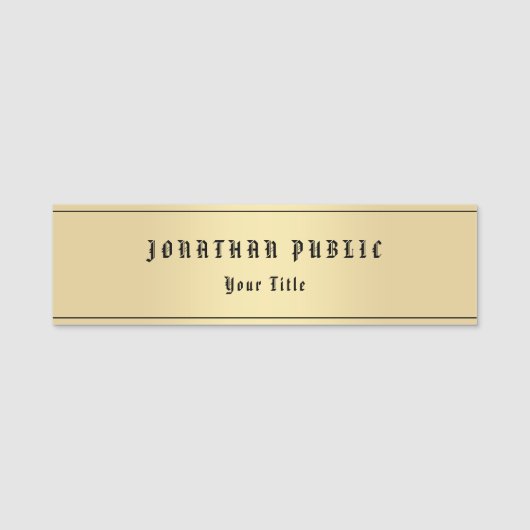 Porte-nom Faux Gold Nostalgale Look Ancien Style Modèle de t (Devant)