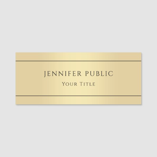 Porte-nom Faux Gold tendance Élégant Modèle glamour (Devant)