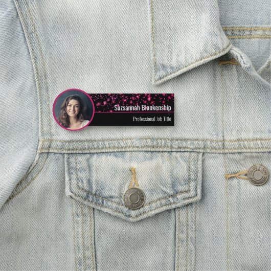Porte-nom Faux Pink Sparkings Custom Photo Professional (En situation)