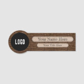 Porte-nom Faux Rustic Tree Bark Texture (Devant)