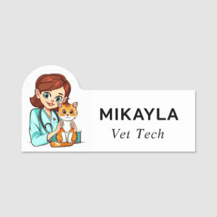 Porte-nom Femme Vet et Cute Kitten