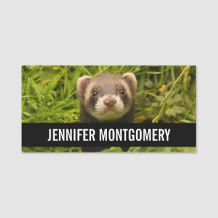 Porte-nom Ferret Brown dans l'herbe