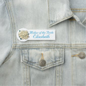 Porte-nom Fête de la mariée de roses blancs (En situation)