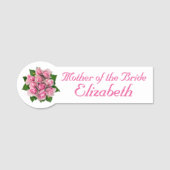 Porte-nom Fête de la mariée rose de roses (Devant)