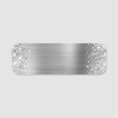 Porte-nom Feuille d'argent Brillante Vierge (Devant)