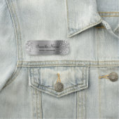 Porte-nom Feuille d'argent scintillante (En situation)