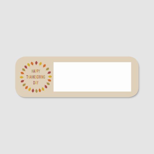 Porte-nom Feuilles de chêne de Thanksgiving (Devant)