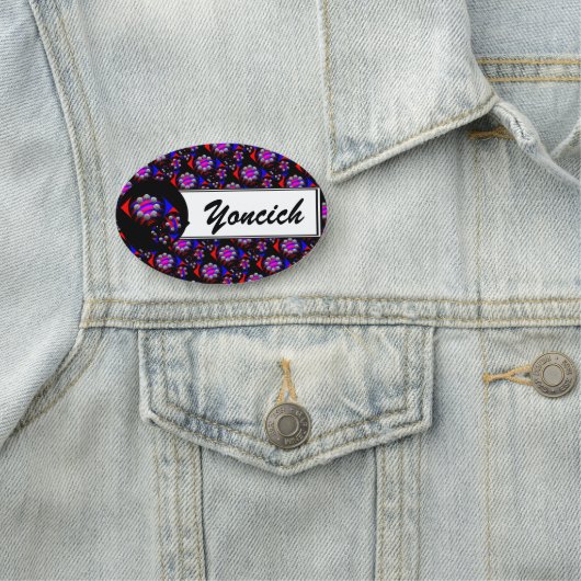 Porte-nom Fibonacci 'Fish Checker Black' par Kenneth Yoncich (En situation)