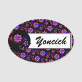 Porte-nom Fibonacci 'Fish Checker Black' par Kenneth Yoncich (Devant)