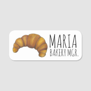 Porte-nom Flaky Français Croissant Pâtisserie Chef boulanger