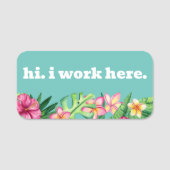 Porte-nom Fleur tropicale employé (Devant)