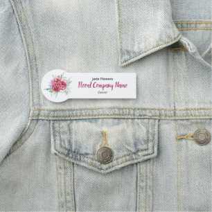 Porte-nom Fleurs de pivoine rose foncé Floral Company Custom