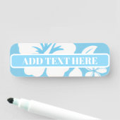 Porte-nom Fleurs de plage bleu tropical (En situation)