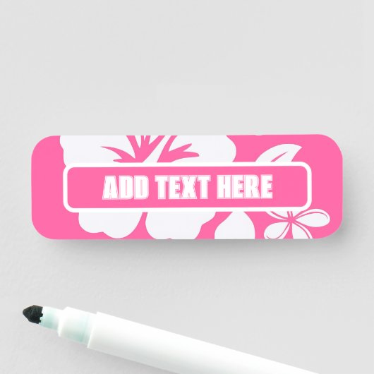 Porte-nom Fleurs de plage rose tropicale (En situation)