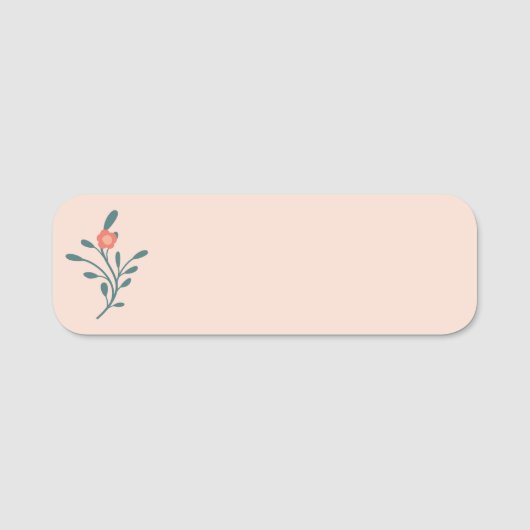Porte-nom Fleurs de Teint Rose Botanique (Devant)