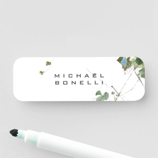 Porte-nom Fleurs Moderne Nom Propre Professionnel (En situation)