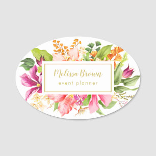 Porte-nom Floral Chic Pink Pastel Planificateur d'événements