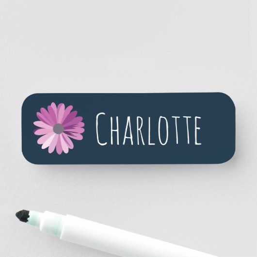 Porte-nom Floral pourpre Daisy (En situation)