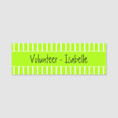 Porte-nom Fluorescent Vert Facile à lire Volontaire (Devant)