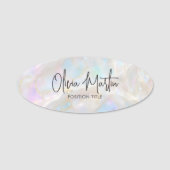 Porte-nom Fond iridescent Opale scintillante (Devant)