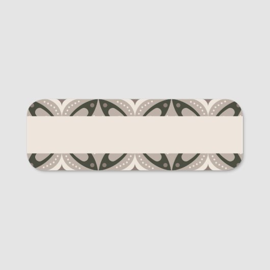 Porte-nom Formes circulaires rétro beige et marron (Devant)