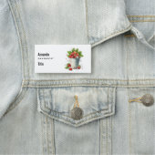 Porte-nom Fraises fraîches cuites dans un seau (En situation)