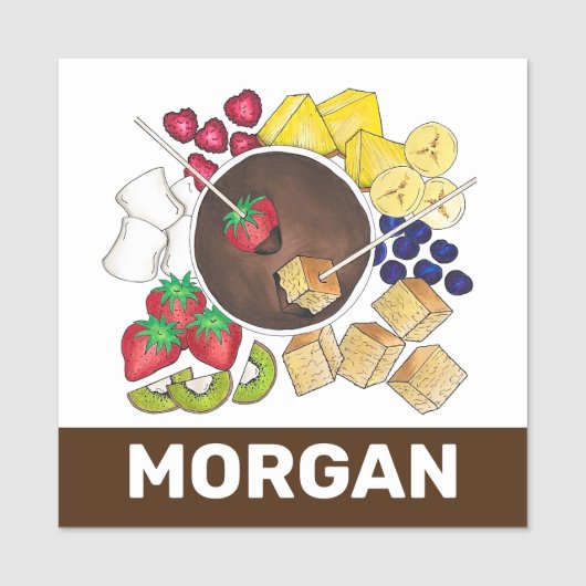 Porte-nom Fruits Fondue Fruit Berries Marshmallow Dessert (Devant)