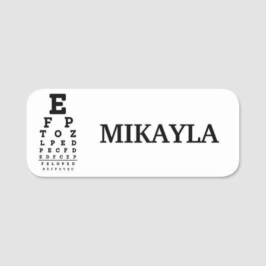 Porte-nom Fun Eyechart Opticien (Devant)