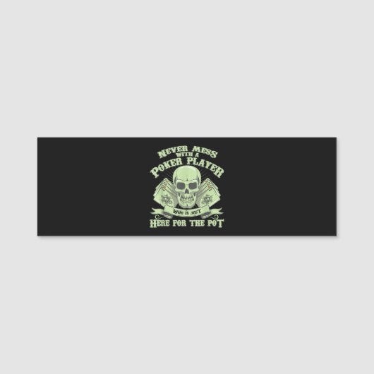 Porte-nom Funny poker | Never Mess With A Poker (Devant)