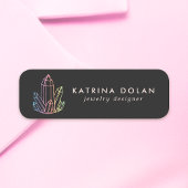 Porte-nom Gemstone Rainbow Quartz Crystal Business Logo