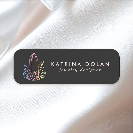 Porte-nom Gemstone Rainbow Quartz Crystal Business Logo