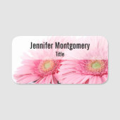 Porte-nom Gerbera Rose Daisies Élégante Photographie (Devant)