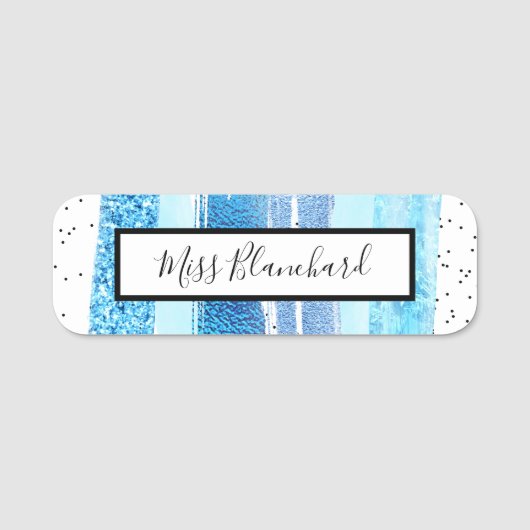 Porte-nom Glam Parties scintillant (Devant)