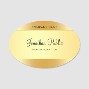 Porte-nom Glamor Gold Élégante Calligraphie Script moderne
