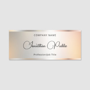 Porte-nom Glamour Élégant Modèle Argent Calligraphie Personn