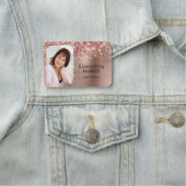 Porte-nom Glitter Rose Gold Foil Brusch Photo (En situation)