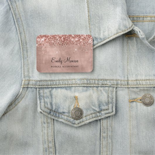 Porte-nom Glitter Rose or (En situation)