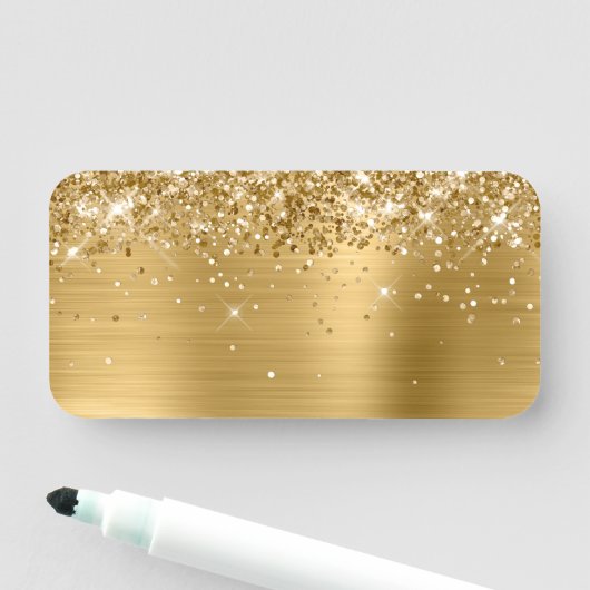 Porte-nom Glitterie or métal blanc (En situation)