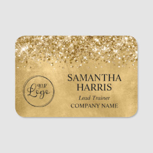 Porte-nom Glittery Gold Business Logo Company