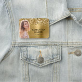 Porte-nom Glittery Gold Foil Coupe photo (En situation)