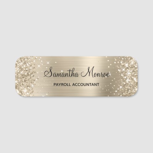 Porte-nom Glittery Pale Gold Foil (Devant)