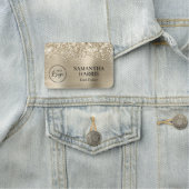 Porte-nom Glittery Pale Gold Foil Logo (En situation)