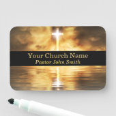 Porte-nom Gold Cross Reflection Church (En situation)