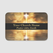 Porte-nom Gold Cross Reflection Church  (Devant)