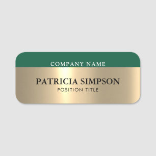 Porte-nom Gold & Dark Green pour les affaires Décontracté ou