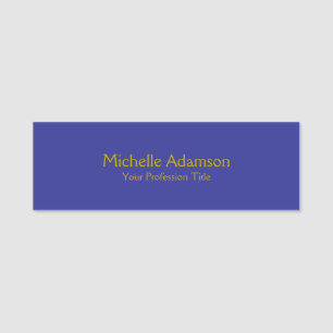 Porte-nom Gold & Deep Blue Color Professionnel Plat moderne